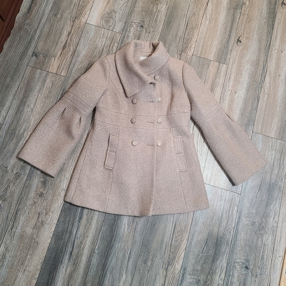 Gold Shimmer Pea Coat - Picture 4 of 9